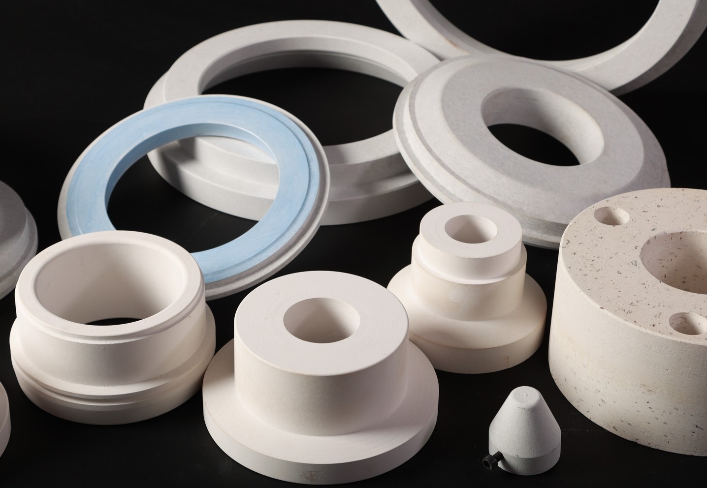 Machined high density calcium silicate parts rings and flanges