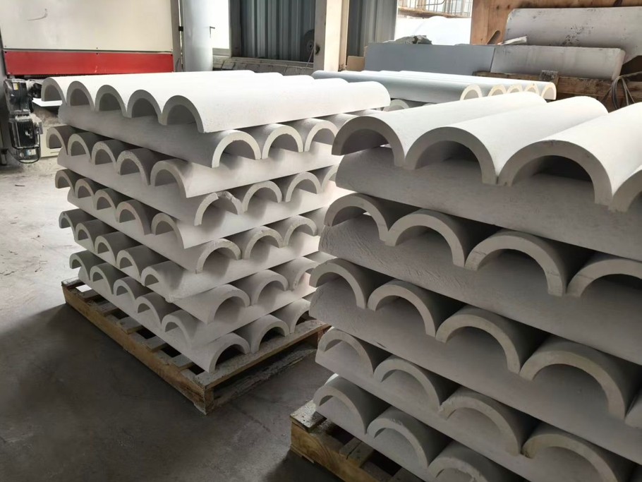 CNC machined 1000°C calcium silicate pipe section