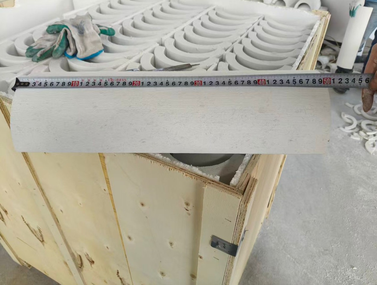 CNC machined calcium silicate pipe section half shell