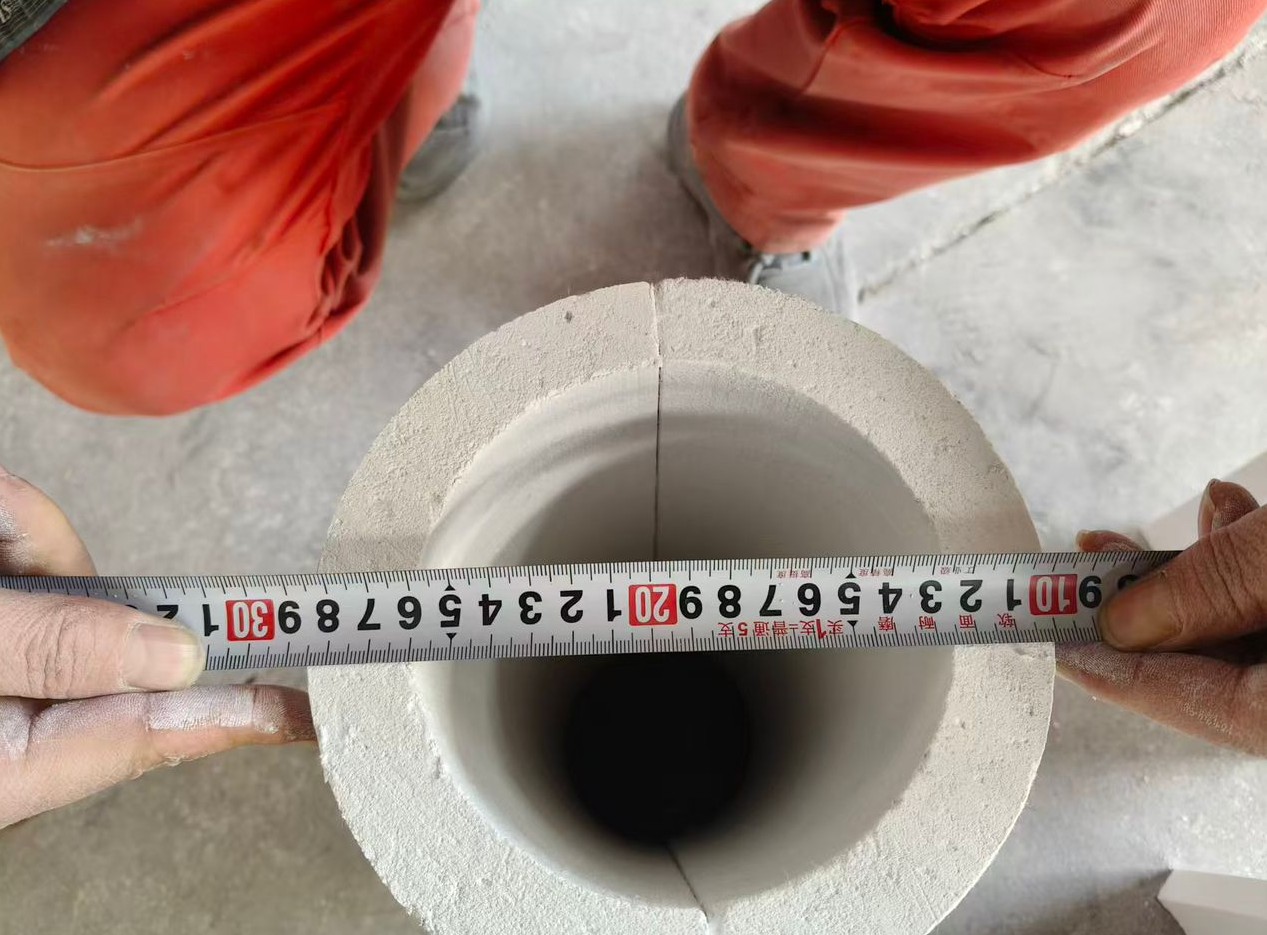 Calcium silicate pipe section inner diameter machining