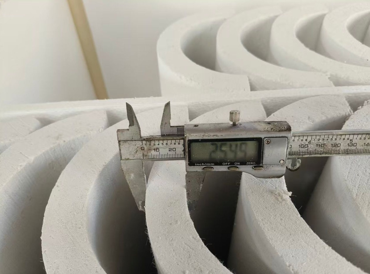 Finished calcium silicate pipe sections for export